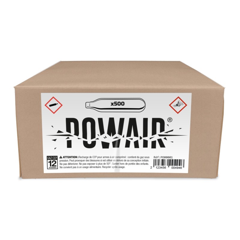 POWAIR - GAZ / CO2 / HPA - CARTOUCHES CO2 12GR X 500