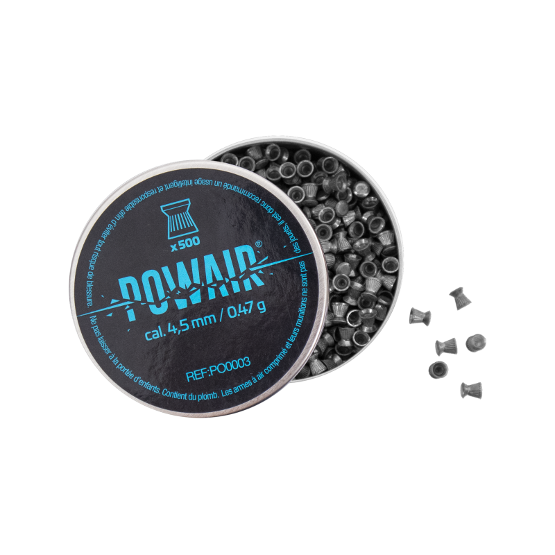 POWAIR - MUNITIONS A AIR - PLOMBS PLATS C4.5 X500